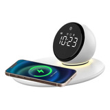 Reloj Despertador Bluetooth Altavoces Y Cargador Inalámbrico