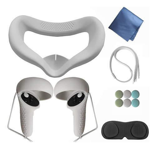 Kit Capa Facial Capinha Controle Grips Para Oculus Quest 2
