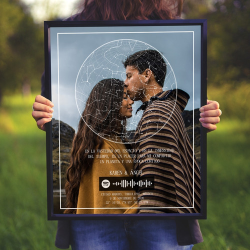 Regalo De Aniversario Parejas Mapa Estelar Personalizado