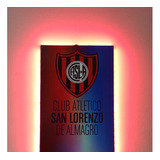  Cuadro Escudo Pared San Lorenzo 30x20 Luz Led Rojo + Tecla