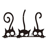 Arte De Pared De Tres Gatos Negros, Decoración De Pared De 