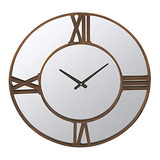 Creative Co-op Ec0351 Reloj De Pared Con Espejo De Metal Y A