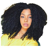 Peluca De Afro Negro Sintética Para Cosplay Mujer Hombre