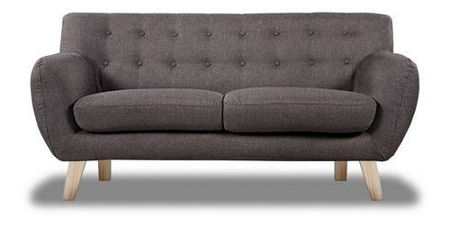 Love Seat Brulier Lino Gris Mueble Sofa Salas Sillon