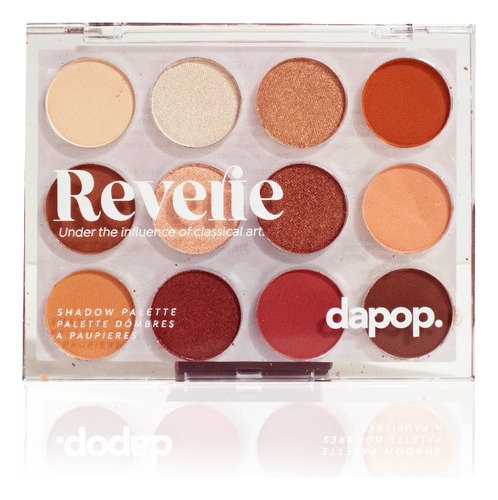 Paleta Marca Dapop Cosmeticos De 12 Sombras Para Ojos Profesional Gama De Colores Rojizos Ladrillo Paleta De Colores Satinados Y Mate Larga Duracion Linea Reverie Textura Polvo Tamaño Grande