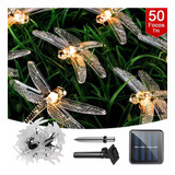 Guirnalda D Luces Solar Libélula 7m 50led Exterior 8 Modos