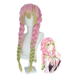 Cosplay Rosa Y Verde Twisty Trenzas Postizas Largas