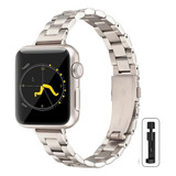 Pulseira Fina De Aço Feminina Para Apple Watch 38-49 Mm 40 4