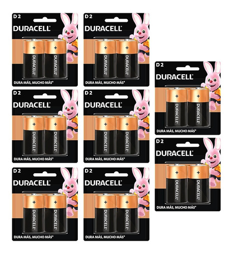 D Tamaño D Duracell Alcalina 1.5v No Recargable 16 Piezas