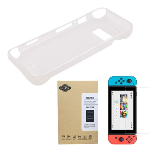 Nintendo Switch Carcasa Tpu Silicona + Mica Vidrio Templado 