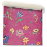 Papel Vinilizado F/ Fucsia Con Flores Cuentos Muresco 7809/3