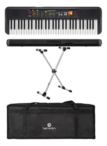 Kit Teclado Yamaha Psr-f52 + Bag Harmonics+ Suporte Ask Si99 Cor Preto 110v/220v