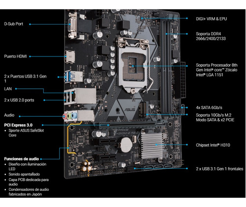 I3 Intel. ,,mothear  Asus,  Ram Kingstone 4 Gb Ram