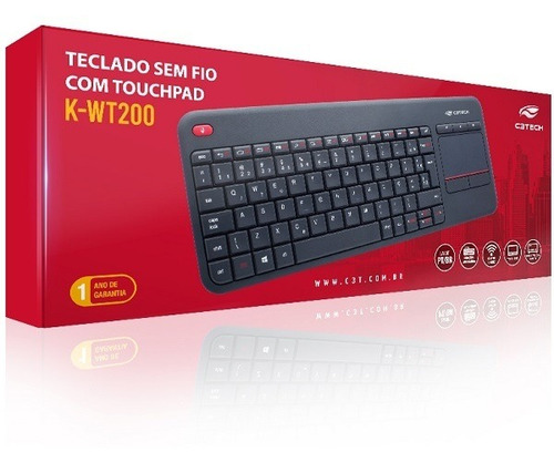 Teclado Sem Fio Com Touchpad K-wt200bk C3 Tech