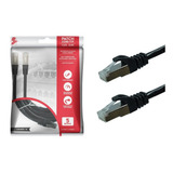 Cabo De Rede Blindado 5m Ethernet Rj45 Cat6 Preto 5 Metros  