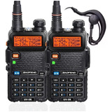 Kit 2 Rádio Comunicador Dual Band Uhf Vhf Uv-5r Fm Fone Ptt