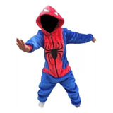 Pijama Enteriza Spiderman Peluche Térmica Niños Infantil