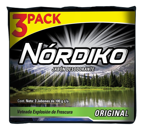Pack X3 Jabónes Desodorante Nórdiko Original 100g C/u 