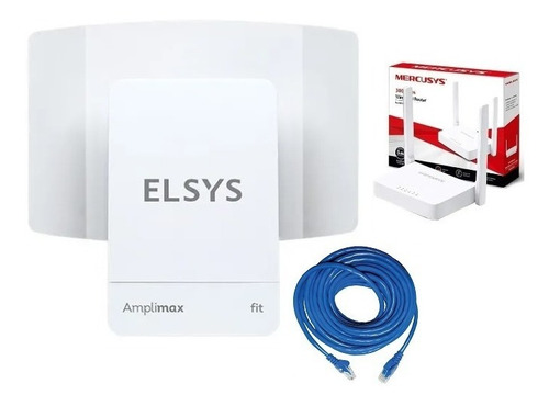 Kit Link 3g/4g Amplimax Fit Elsys + Roteador + Cabo Lan 20m