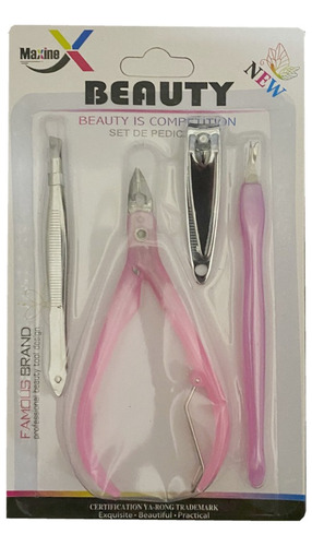 Kit Manicure 4 Accesorios Corta Uñas Corta Cutícula Y Pinza