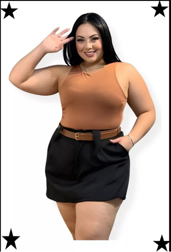 Short Shorts Saia Alfaiataria Plus Size Promoção Envio Rápid