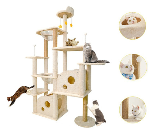 Vario Niveles Torre Árbol Rascador Para Gato Casa Furrytale