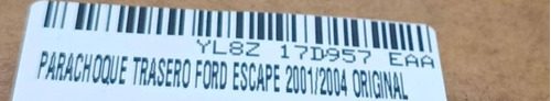 Parachoque Trasero De Ford Escape 2001/ 2004 Original Foto 5