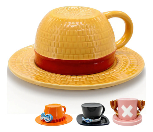 Vaso De Cerámica Taza Con Plato Sombrero Paja Para One Piece | Envío gratis