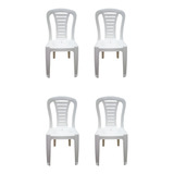 Silla Plastica Reforzada Apilable Reina Blanco Pack 4 Un Cta