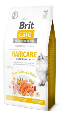 Alimento Brit Brit Care Grain-free Haircare Healthy & Shiny Coat Para Gato Adulto Sabor Salmón Y Pollo Y Linaza En Bolsa De 7kg