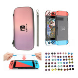 Combo Protector Estuche Rosa/lila Pastel Compatible Switch