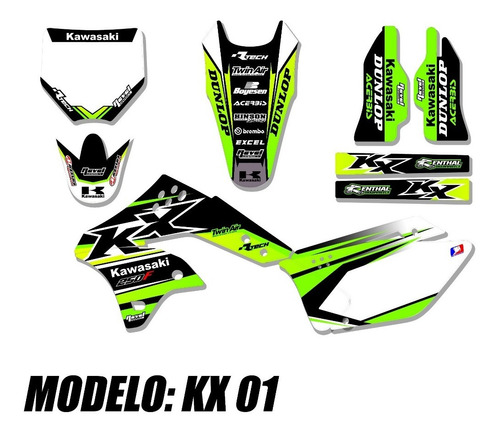 Kit Calcos Gráfica Kawasaki Kxf 250 (2006 - 2008) - Gruesas!