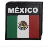 Parche Pvc Bandera Mexico Letra Blanca