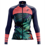 Jersey Ciclismo Ruta Mtb Manga Larga Mujer Armazi Hojas