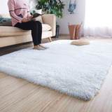 Tapete Alfombra Para Sala Terciopelo 1.6 X 2.3 Metros Blanco