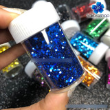 Glitter Flocado Purpurina Carnaval Maquiagem Unha Azul