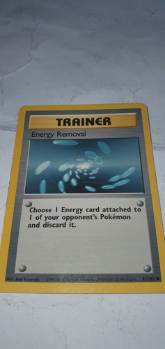 Tarjeta Pokémon Tcg Trainer Energy Removal 1995 Vintage