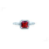 Anillo Rubi 8.05 Ct Plata Esterlina 925 Zirconia Cz 5.0 Ct 