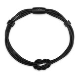 Pulseira Life Masculina Couro Preto