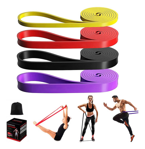 Bandas De Resistencia De Ejercicio Yoga Y Fitness  Kit 4 Pcs