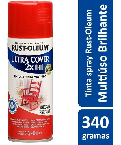 Tinta Vermelho Maça Brilhante Ultra Cover 340g Rust Oleum