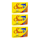 3 Cajas De Filos Shark Navaja Barberia Afeitar Repuesto X 5