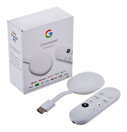 Google Chromecast Google Tv De Voz 4k 8gb Cargador Original