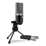 Microfono Condensador Usb Fifine K681 Pc Gamer Streaming Mac Color Negro