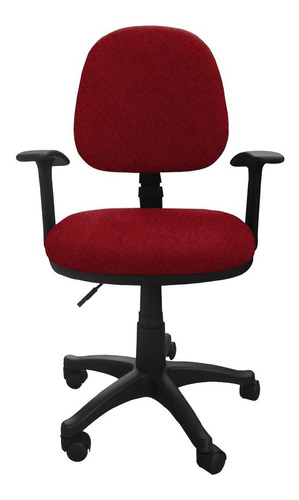 Silla Escritorio Lizza Media Contac Rojo Tomate Con Brazos