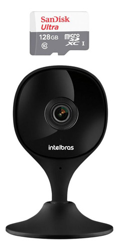 Câmera Wi-fi Imx C Black Intelbras Mibo + Sd 128gb Ultra
