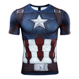 Playera De Compresión For Hombre Capitán América Impreso 3