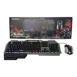 Kit De Teclado Y Mouse Gamer Metálico - Tipo Mecánico