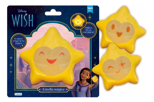 Estrella Mágica Disney Wish Ilumina Cuarto Brilla Oscuridad Color Amarillo