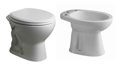 Juego Baño Ferrum Andina Inodoro + Bidet 1a + Asiento Madera